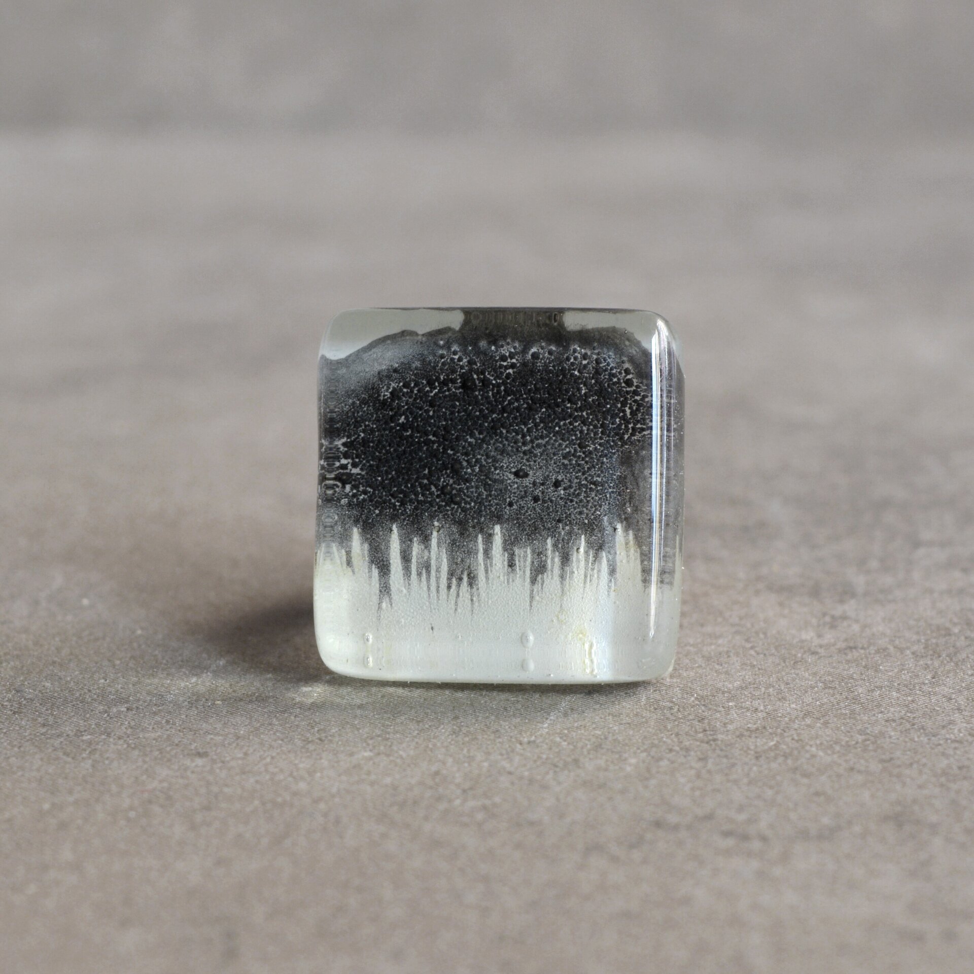 Anillo original con nube de tormenta, Talla ajustable, Diseño cuadrado - 7