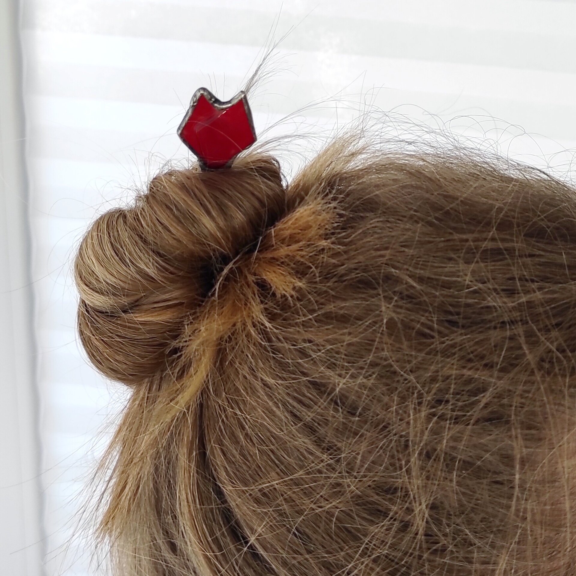 Palo para el pelo con Rosa roja - 7
